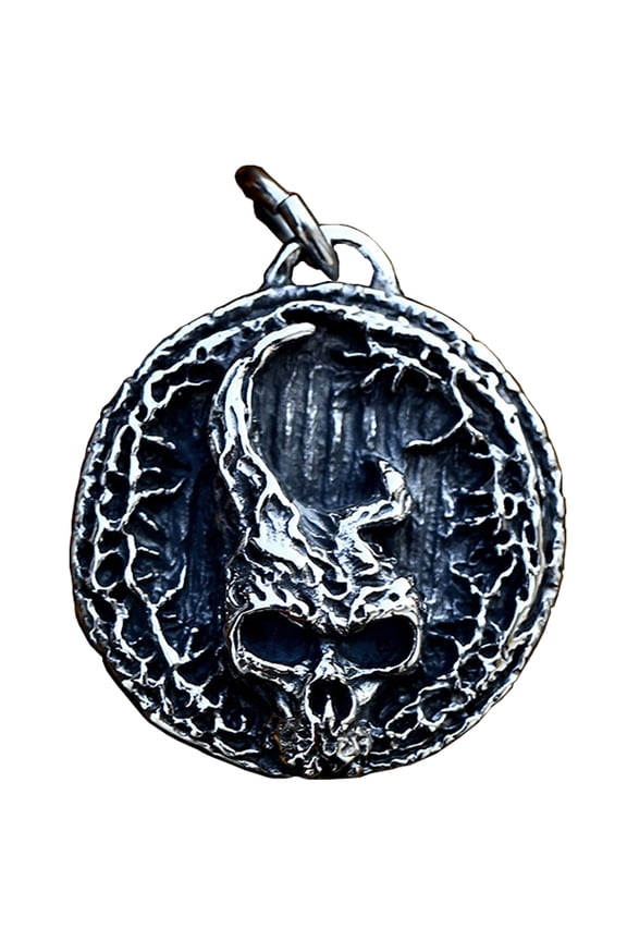 Demonic Necklace Gothic Stainless Steel Jewelry Long Chain Death Horned Devil Skull Pendant Necklaces