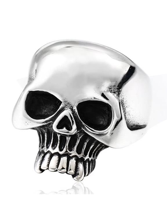 Dracula Head Rings Stainless Steel Chunky Jewelry Skull of Vampire Ring (8)