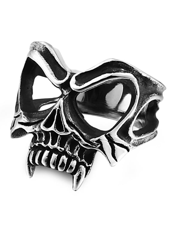 Dracula Rings Stainless Steel Jewelry Skull Head Mask of Vampire Ring (12)