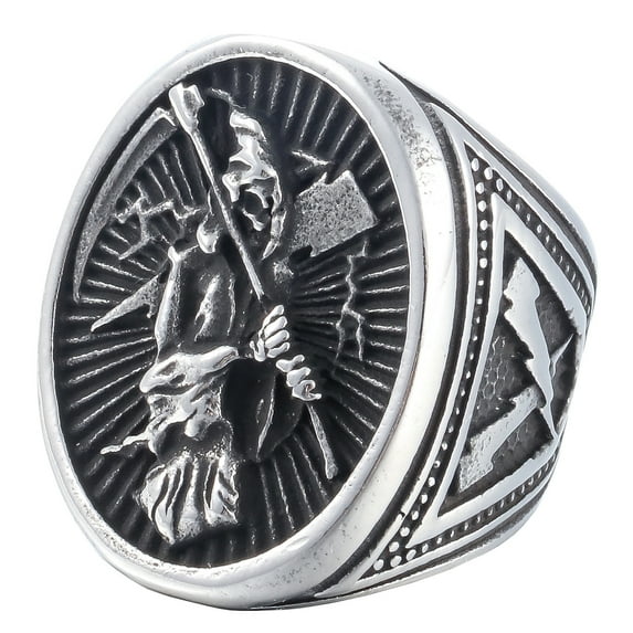 ZMY Home Grim Reaper Rings Stainless Steel Jewelry Chunky Skull Signet Rings (11)