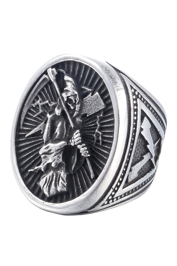 Grim Reaper Rings Stainless Steel Jewelry Chunky Skull Signet Rings (11)