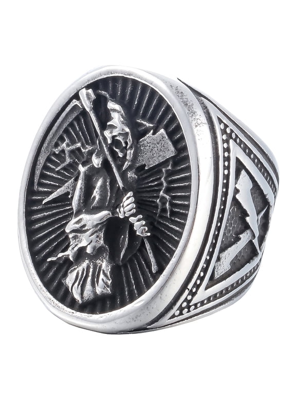 Grim Reaper Rings Stainless Steel Jewelry Chunky Skull Signet Rings (13)