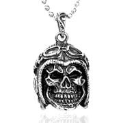 ZMY Home Pilot Skull Necklace Gothic Stainless Steel Jewelry Long Chain Biker Pendant Necklaces