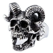 ZMY Home Ram Horned Skull Stainless Steel Ring Edgy and Unique Statement Jewelry for Men and Women (10)