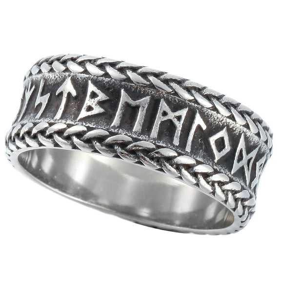 ZMY Home Rings Nordic Symbol Rune Elder Futhark Alphabet Ring Stainless Steel Viking Jewelry Ring (9)