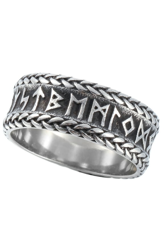 Rings Nordic Symbol Rune Elder Futhark Alphabet Ring Stainless Steel Viking Jewelry Ring (9)