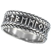 ZMY Home Rings Nordic Symbol Rune Elder Futhark Alphabet Ring Stainless Steel Viking Jewelry Ring 9
