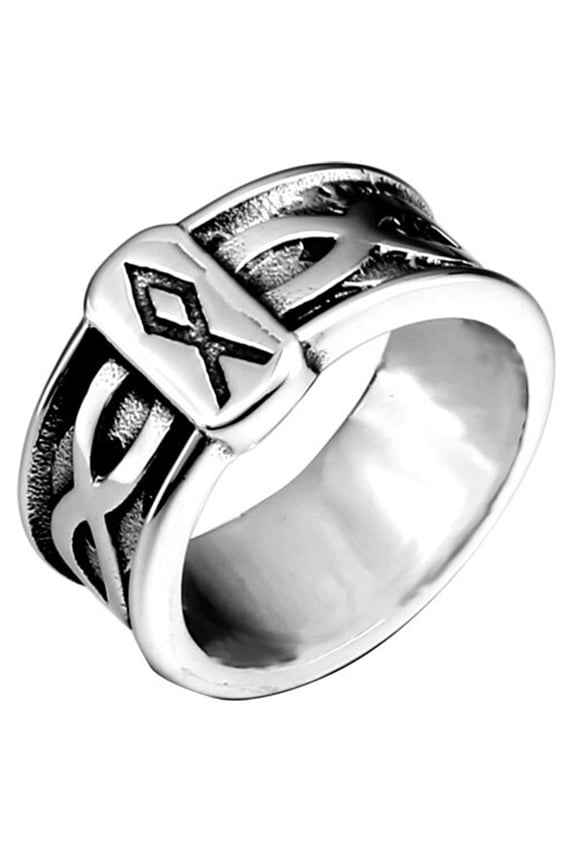 Rings Norse Symbol Rune Oath Ring Stainless Steel Viking Nordic Jewelry Ring (11)