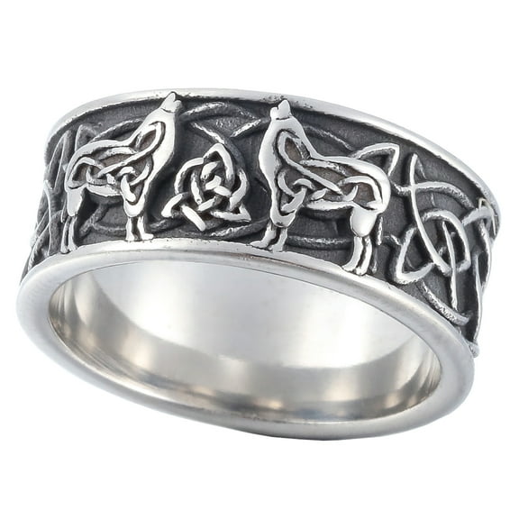 ZMY Home Rings Stainless Steel Jewelry Viking Norse Celtic Knot Rune Fenrir Wolf Rings (10)