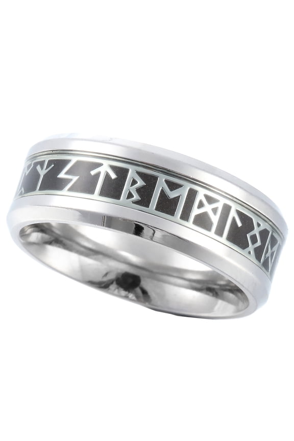 Rings Stainless Steel Jewelry Viking Norse Symbol Rune Elder Futhark Alphabet Rings (10)