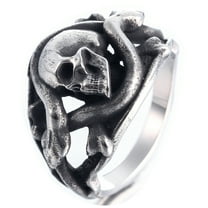 ZMY Home Rings for Gift Punk Cool Stainless Steel Jewelry Snake and Skull Ring (9)