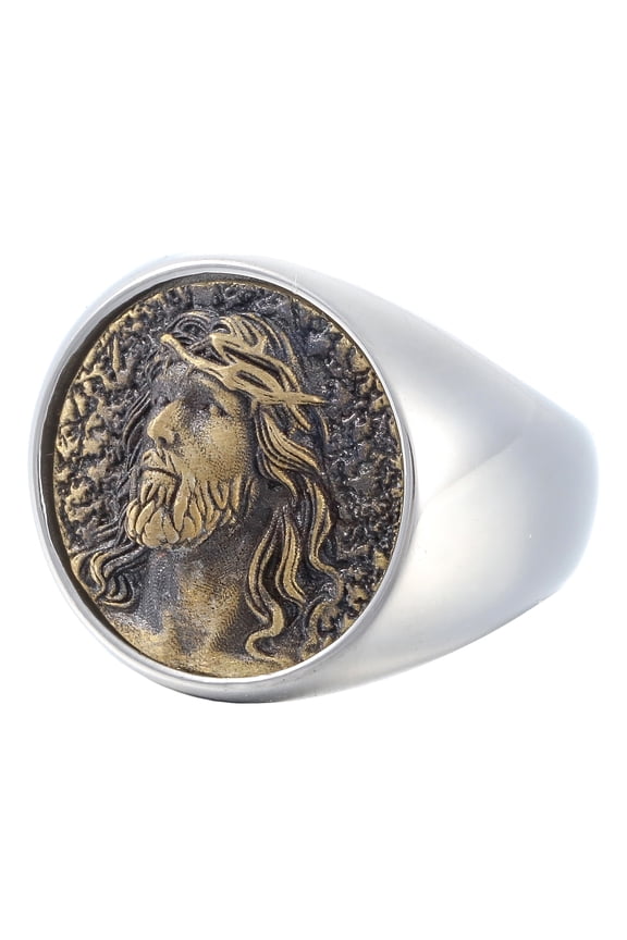Signet Ring Stainless Steel Handmade Jewelry Religion Christian Jesus Ring (7)