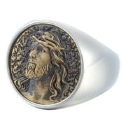ZMY Home Signet Ring Stainless Steel Handmade Jewelry Religion Christian Jesus Ring 9