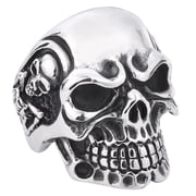 ZMY Home Skull Band Ring Stainless Steel Handmade Jewelry Cool Punk Rock Skeleton Ring 10