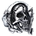 thumbnail image 1 of ZMY Home Skull Ring Stainless Steel Handmade Jewelry Fashion Cool Punk Rock Band Ring (9), 1 of 6