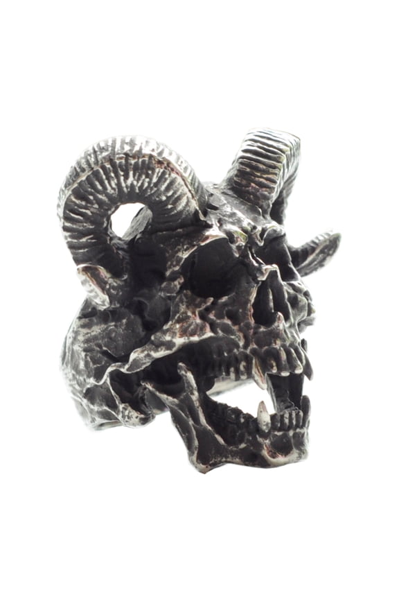 Skull Rings Men Cool Punk Biker Ultimate Ram Demon Stainless Steel Jewelry for Band Party (11)