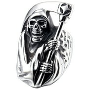 ZMY Home Skull Rings Stainless Steel Jewelry Chunky Death Grim Reaper Rings 8