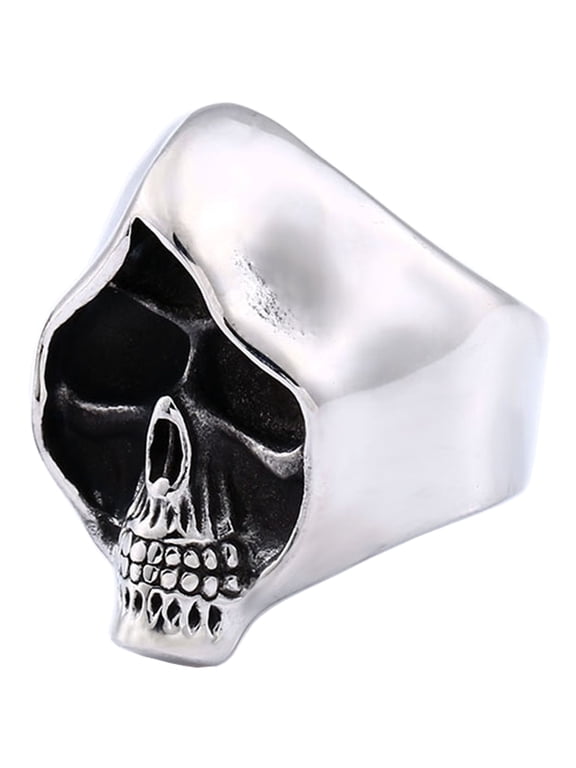 Skull Rings Stainless Steel Jewelry Chunky Voodoo Grim Reaper Rings (7)