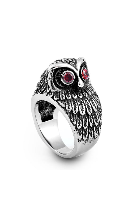 Stainless Steel Animal Ring Owl Gothic Statement Jewelry for Men (7)