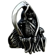 ZMY Home Stainless Steel Death Grim Reaper Ring Goth Punk Style Jewelry for Men and Women 9