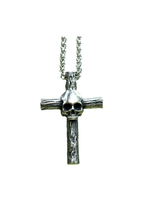 Gothic Cross Pendant Necklace, Stainless Steel Statement Jewelry for Men