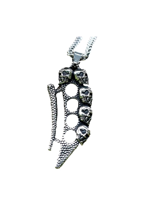 Stainless Steel Necklace Skull Manacle Pendant for a Bold Statement Jewelry