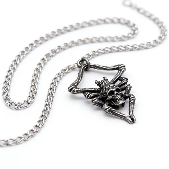 ZMY Home Stainless Steel Necklace - Spider Skull Pendant Gothic Jewelry
