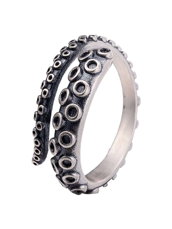 Stainless Steel Octopus Ring - Kraken Tentacle Design Nautical Jewelry, Unique and Trendy Accessories (11)