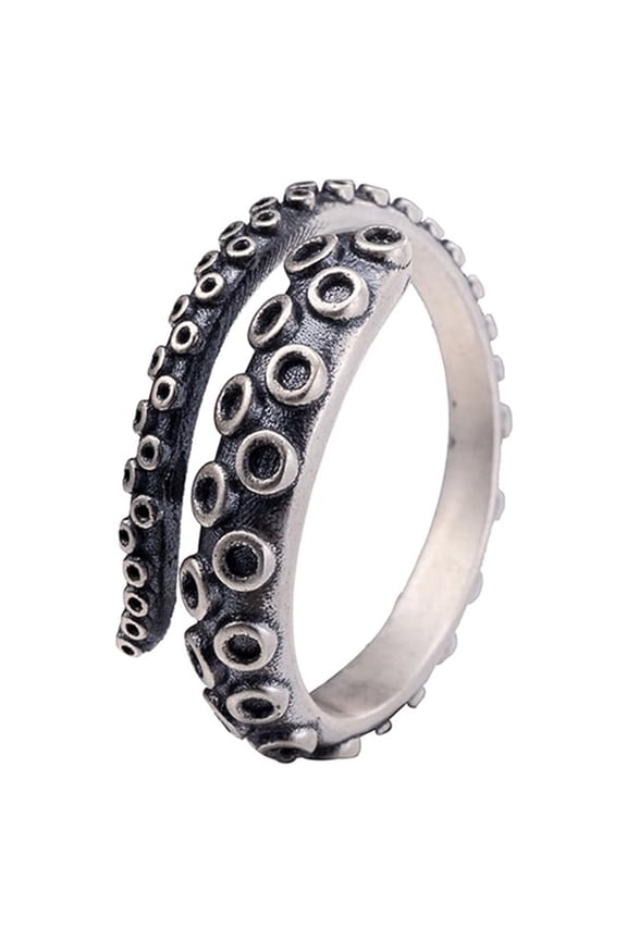Stainless Steel Octopus Ring - Kraken Tentacle Design Nautical Jewelry, Unique and Trendy Accessories (7)