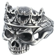ZMY Home Stainless Steel Party Chunky Jewelry Crown King Skull Ring for Men 12