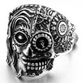 thumbnail image 1 of ZMY Home Stainless Steel Party Chunky Jewelry Day of the Dead Sugar Skull Ring for Men (13), 1 of 6