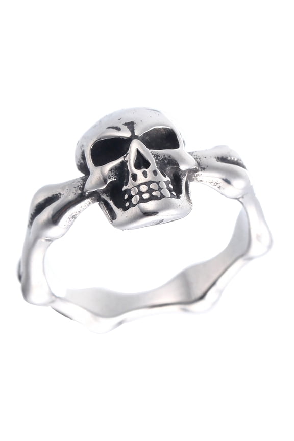Stainless Steel Party Jewelry Bone Skull Pinky Ring (7)
