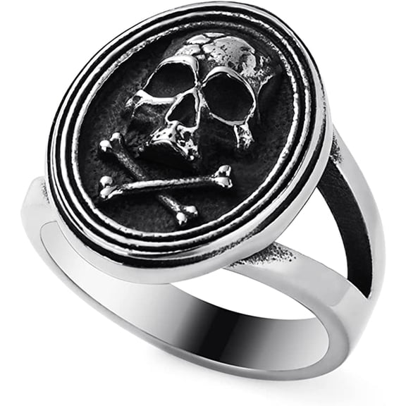ZMY Home Stainless Steel Party Jewelry Gothic Crossbone Skull Ring (12)