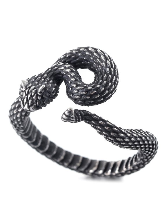 Stainless Steel Rattlesnake Wrap Ring a Statement Snake Jewelry (11)