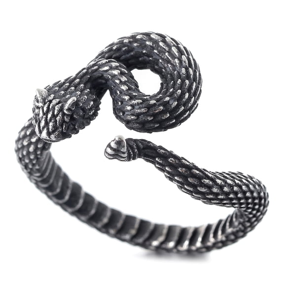ZMY Home Stainless Steel Rattlesnake Wrap Ring a Statement Snake Jewelry (7)