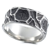 ZMY Home Stainless Steel Ring with Engraved Nordic Mythology Runes 12