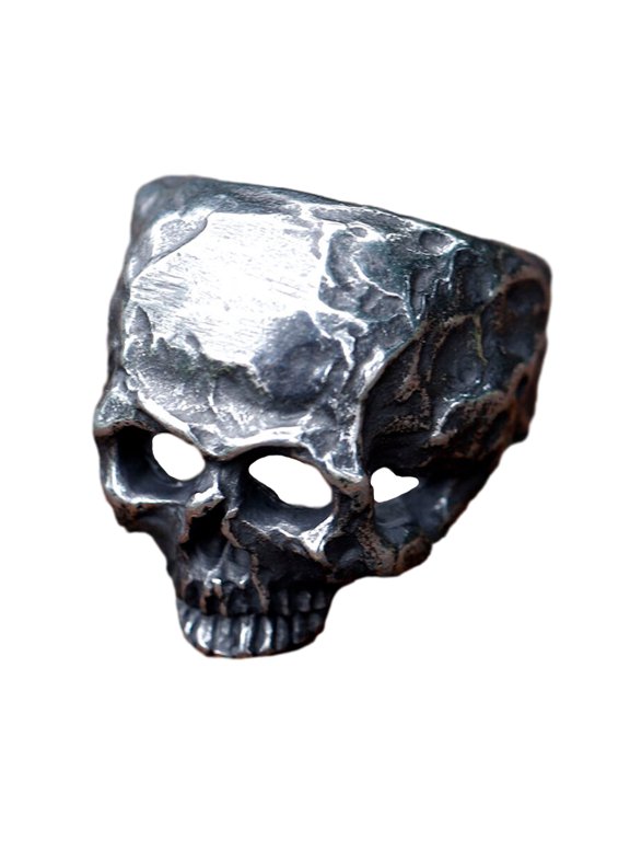 Stainless Steel Skull Ring - Broken Skeleton Head Ring for Men Jewelry (11)