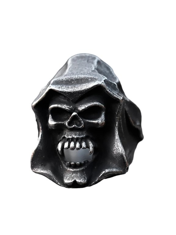 Stainless Steel Skull Ring - Gothic Cape-clad Vampire Design Statement Jewelry Ring for Men (13)