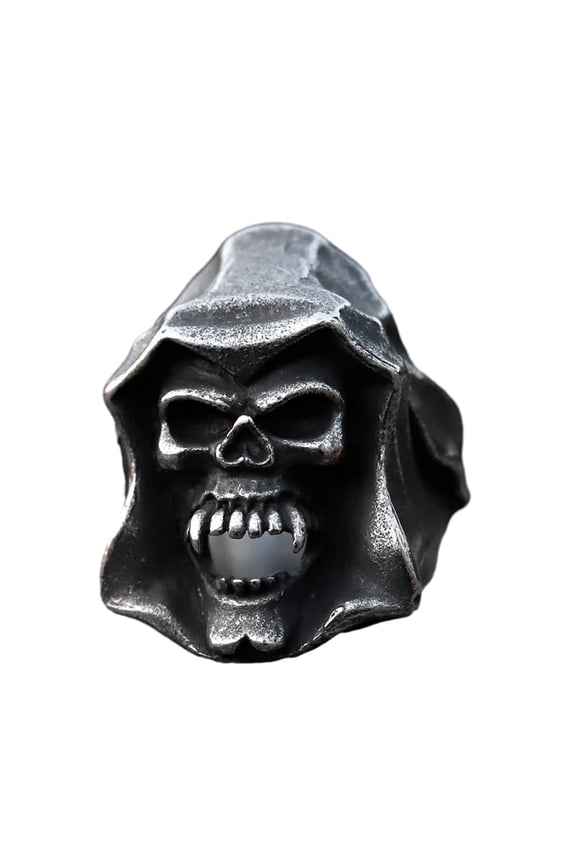 Stainless Steel Skull Ring - Gothic Cape-clad Vampire Design Statement Jewelry Ring for Men (8)