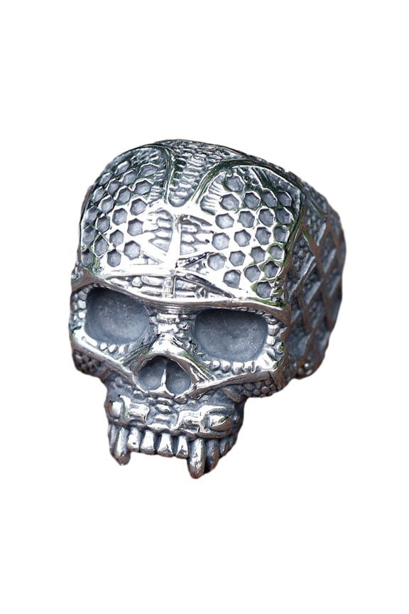 Stainless Steel Skull Ring - Vampire Bold and Edgy Biker Men Fashion Jewelry (12)