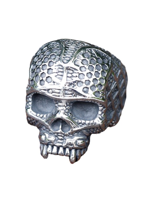 Stainless Steel Skull Ring - Vampire Bold and Edgy Biker Men Fashion Jewelry (13)