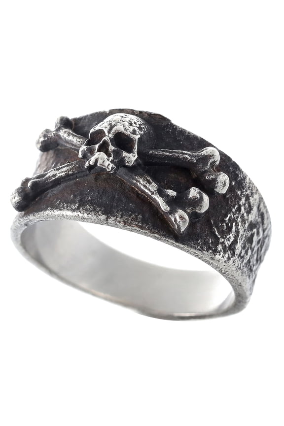 Stainless Steel Skull Ring with Crossbone Engraving Bold and Edgy Design Jewelry (12)