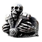ZMY Home Stainless Steel Skull Ring with Engine Design Perfect for Motorcycle Enthusiasts 11