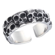 ZMY Home Stainless Steel Skull Ring with Fifteen Mini Skulls in a Circle 11
