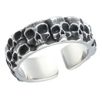 ZMY Home Stainless Steel Skull Ring with Fifteen Mini Skulls in a Circle (11)