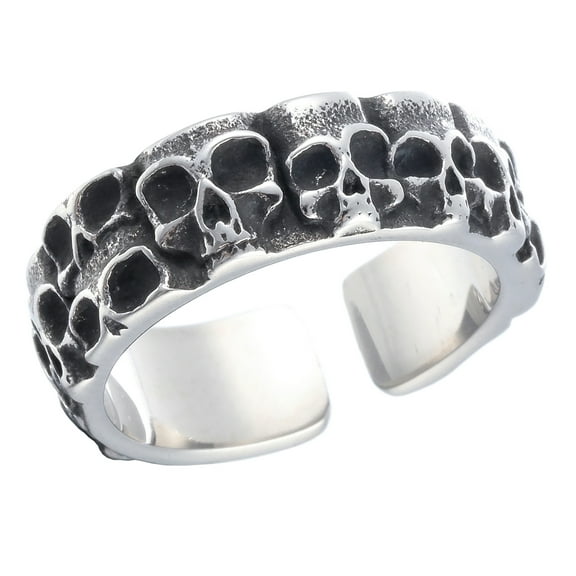 ZMY Home Stainless Steel Skull Ring with Fifteen Mini Skulls in a Circle (11)