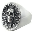 thumbnail image 1 of ZMY Home Stainless Steel Skull Stamp Ring with Leaf Design Unique Men's Party Jewelry (8), 1 of 5
