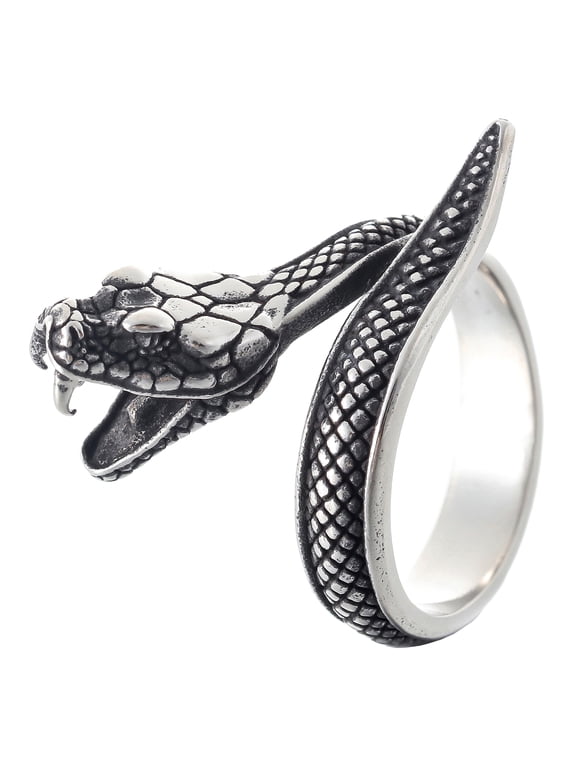 Stainless Steel Snake Ring Perfect for Edgy Style and Animal Lovers Jewelry (13)