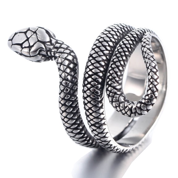 ZMY Home Stainless Steel Snake Wrap Ring Unique Serpent Design for Men and Women (8)