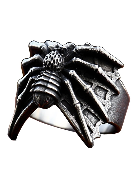 Stainless Steel Spider Evil Ring - Gothic Bold Design Statement Jewelry for Men Women (8)
